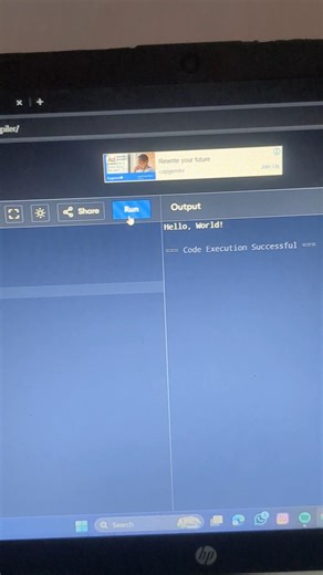 Day 1 of my coding journeyAaj maine #codingjourney#day1#learncoding#csstudent#programming#beginner