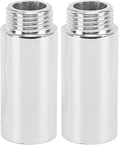 Shower Arm Extension,2PCS 2 in Stainless Steel Chrome Plating Shower Head Riser Pipe,Shower Head Extension Pipe Easily Adjustable with Universal Connection to Showerheads