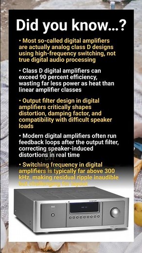 Digital amplifier facts: class D operation, PWM, feedback and efficiency demystified