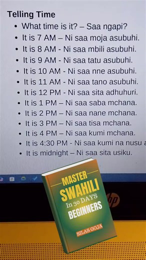 Learn Swahili: Beginners Guide to Telling Time in 30 Days