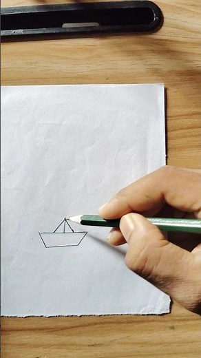 Easy Boat Drawing with Pencil #shorts