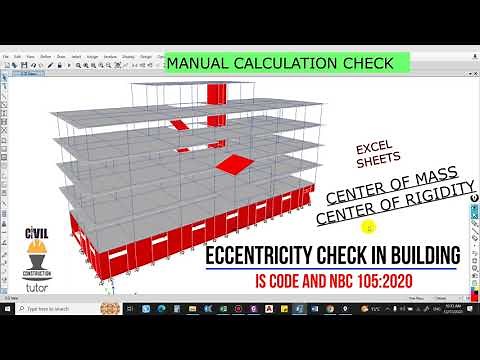 Eccentricity Calculation (Accidental Torsion) | Center of mass & rigidity | ETABS Floor Diaphragm