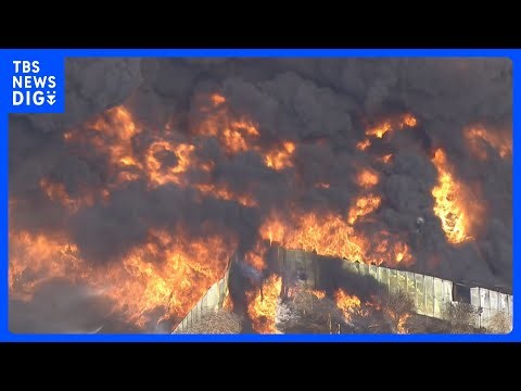 [Breaking News] Fire at a yard in Bando City, Ibaraki Prefecture; firefighting efforts are still ...