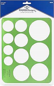ALVIN, TD1201, Large Circles Guide Template, Drawing and Drafting Tool for Artists, Architects, Design and Drafting, 1.5" to 3.5" Scale