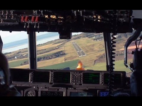 C-130J Hercules Cockpit Landing - Training Flight! [HD]
