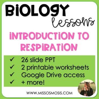 Cellular Respiration Lesson PPT & Worksheets | Biology Middle School
