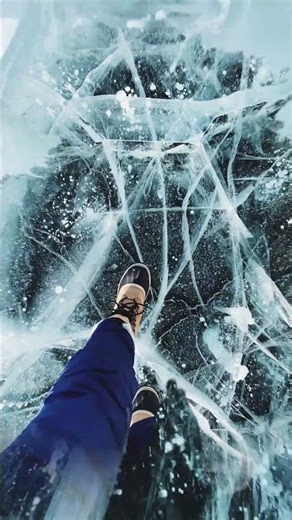 #The Magic of Winter🧊⛸️ #Walking on Thin Ice