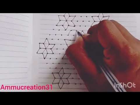 15*8 rangoli || dot rangoli || simple design rangoli 