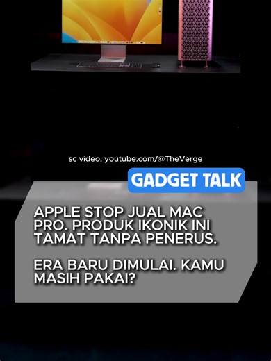 Apple resmi menghentikan penjualan Mac Pro, salah satu produk desktop paling ikonik mereka yang sudah hadir sejak 2019. Menariknya, Apple juga tidak menyiapkan penerus untuk lini ini, menandakan perubahan strategi untuk pengguna profesional. Sebagai gantinya, Apple kini mengarahkan fokus ke Mac Studio yang secara spesifikasi bahkan lebih powerful. Kalau kamu butuh rekomendasi device yang sesuai kebutuhan kerja atau bisnis, kita bisa bantu. Komen “MAU” buat konsultasi gratis 👇 #PusatGadgetIndone