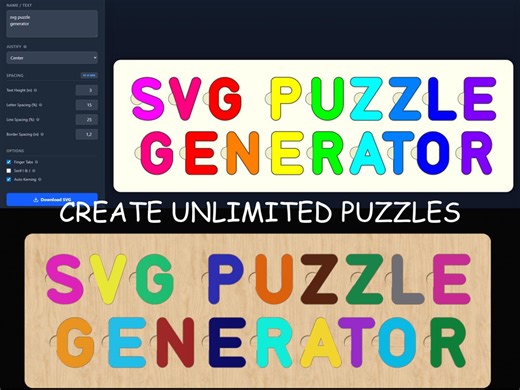 Name Puzzle SVG Generator Tool - Custom Laser Cut Files Maker - Unlimited Personalized Designs - Glowforge & Lightburn Software Standalone - Etsy