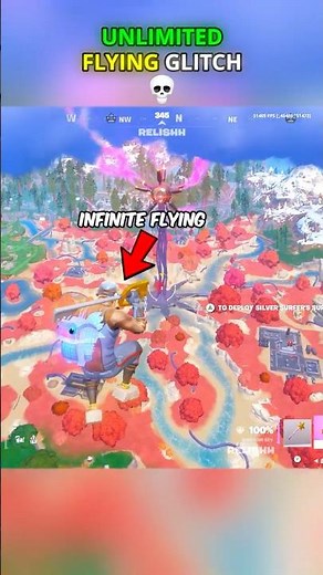 Unlimited Flying glitch 💀 #fortnite #fortniteglitch #relishh