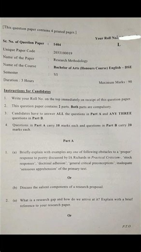 Research Methodology| Sem 6 #du #dusol