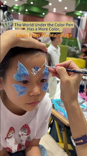 🌈 Colorful street art face makeup tutorial for festival lovers丨Blue butterfly