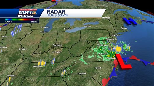 12K views · 33 reactions | A slow storm center creeping up the East Coast stalling weather from moving west to east like a clogged drain. This means no changes in our weather anytime soon! We stay warm and dry. Rain chances aren't looking good. #WLWT | WLWT | Facebook