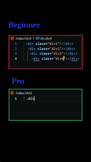 HTML Div Tag 🔥 Beginner vs Pro in 15 Seconds