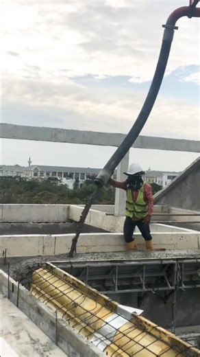 Concrete Pouring Using Boom Pump #construction #building #civilengineering