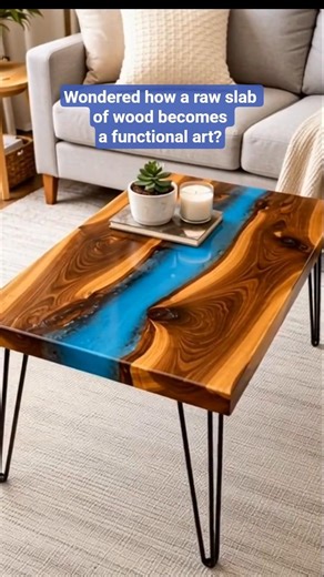 Satisfying Wood & Blue Epoxy Resin River Table Build 🌊✨