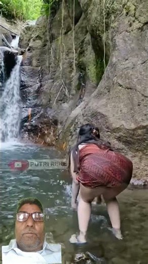 Nature Waterfall Swimming Women
