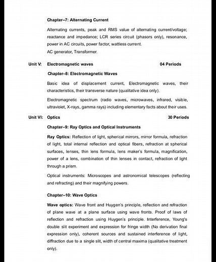 Class-XII CBSE board Physics Syllabus with practicals Session:2025-26 #PCMB #PCB #physicssyllabus