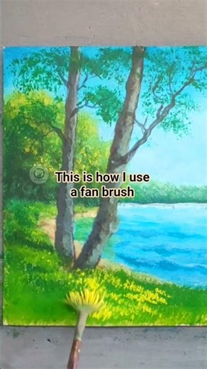 having fun with fan brushes #painting #brush