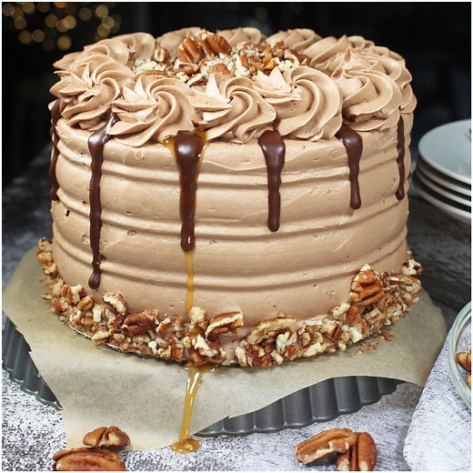 Chocolate Bourbon Pecan Pie Cake! | Gretchen's Vegan Bakery