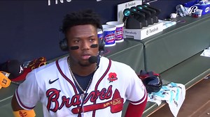 57K views · 4.1K reactions | "Win every game. Every game counts." Atlanta Braves star Ronald Acuña Jr. reacts to moving back into a tie for the MLB home-run lead. | FanDuel Sports Network South | Facebook