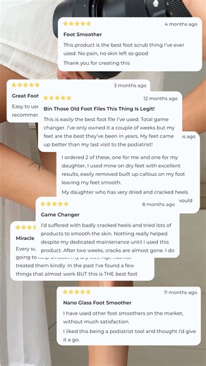 It’s simple — our customers love it! From tackling dry, cracked heels to smoothing stubborn calluses, this little powerhouse delivers professional-level results at home. Every review tells the same story: soft, smooth, healthy feet in just a few uses. No wonder it’s constantly flying off the shelves! Pair it with the Diamond Luxe Heel Balm for the ultimate footcare routine. Your feet will thank you. [Link in Bio] #Synxpedi #FootSmoother #SmoothHeels #SynxBody #FootCareRoutine #podiatristfootcare