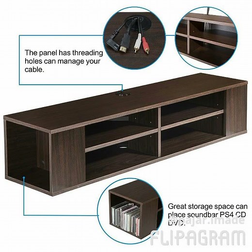 Fitueyes Wall Mounted Media Console Shelf ...