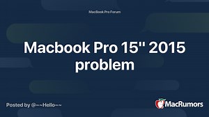Macbook Pro 15" 2015 problem