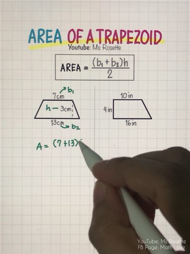 9.5K views · 59 reactions | How to Find the Area of a Trapezoid (In Under a Minute!)  #trapezoid #area | Math Love | Facebook