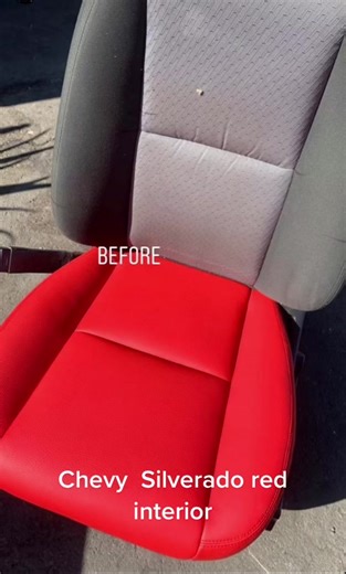 Custom Red Interior Upholstery for Chevy Trucks