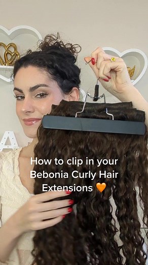 Bebonia Curly Hair Extensions Clipping Tutorial