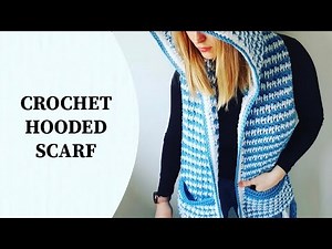 How to Crochet Scarf /Hodded shawl Easy for Beginners