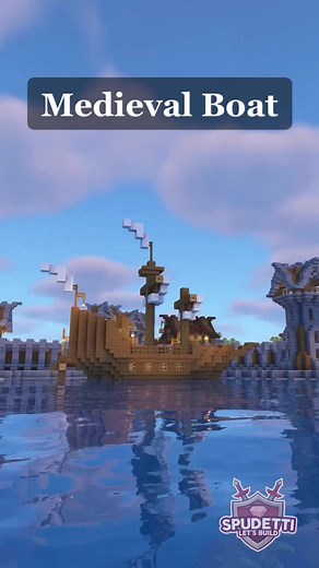 Medieval boat! Full tutorial on YT, click the icon in my bio 😄 #minecraft #minecraftbuilds #minecraftinspiration #foryou #fyp