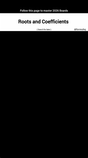 FormuHQ | CheatSheets on Instagram: "Roots & coefficients made SIMPLE 🔢✨ Every polynomial hides a pattern — and these formulas decode it instantly! Quadratics, cubics, quartics… once you learn the relationships, solving becomes pure logic 🎯📘 . Save this and master polynomial shortcuts in seconds ⚡🧠 . 👉 Follow @formuhq for daily smart learning tips or save & share to help others! #mathfacts #studentsquad #learnsomethingnew #mathhacks #studygram #examnotes"