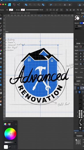 Logo Design Process for Advanced Renovation Construction Company