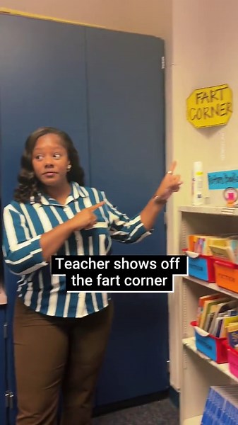 Hilarious teacher shows off classroom fart corner