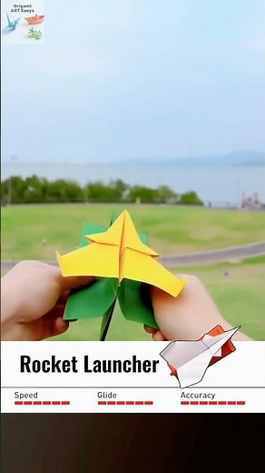 How to make rocket launcher, super plane paper origami easy #vvvreview #origami #diy