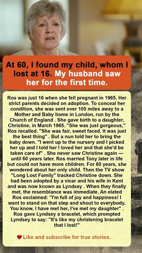 At 60, I found my child, whom I lost at 16. My husband saw her for the first time #lovestory