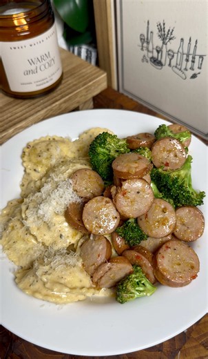 Cacio e Pepe Ravioli with Chicken Sausage & Broccoli Recipe