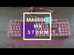 Magegee MK-Storm Pink Mechanical Keyboard 104 Keys with Blue Switches Unboxing