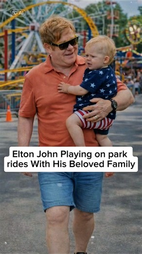Elton John Playing on park rides With His Beloved Family #eltonjohn #sireltonjohn #monkband