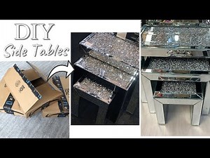 DIY GLAM SIDE TABLES WITH AMAZON BOXES! QUICK AND EASY TRANSFORMATION INTO TO GLAM SIDE TABLES!!!