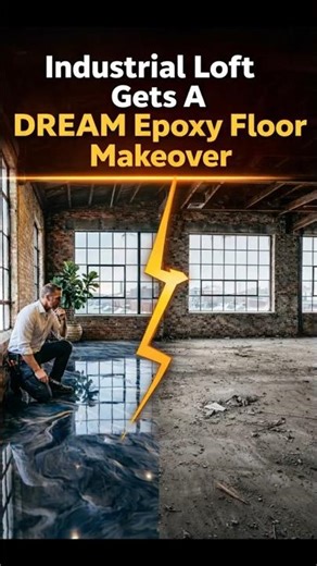 Industrial Loft Gets A DREAM Epoxy Floor Makeover 🔨✨ #EpoxyFloor #IndustrialLoft #Timelapse
