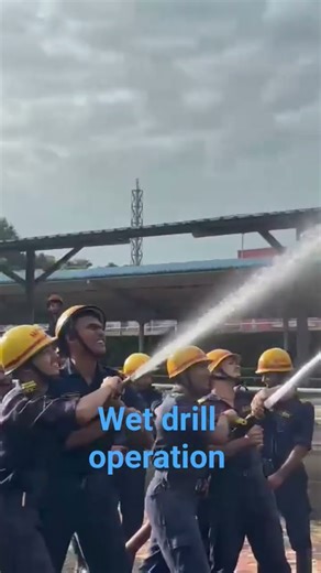 Wet drill operation in National Fire Service College #firedepartment #firefighterworkout