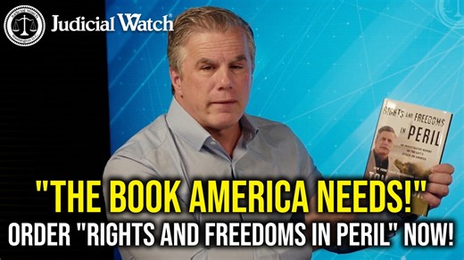 "The Book America Needs!" Order "Rights and Freedoms in Peril" NOW! ORDER: https://judicialwatchbook.com/ Judicial Watch announced the publication of Rights and Freedoms in Peril: An Investigative Report on the Left’s Attack on America, the fourth book by New York Times best-selling author and Judicial Watch President Tom Fitton, in which he details a long chain of abuses officials and political groups have made against the American people. The new book is available to order now at JudicialWatch