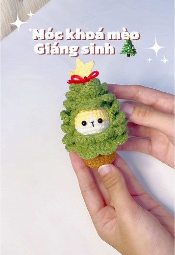 Móc Khoá Mèo Giáng Sinh Handmade Độc Đáo