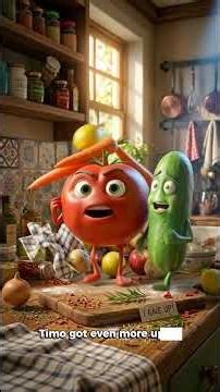 🍅 Angry Tomato vs 🥒Calm Cucumber Kids Moral StoryThis Is Tiny Toon YouTube Channel #ytshorts #reels
