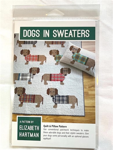 Dogs in Sweaters Quilt Pattern by Elizabeth Hartman - Etsy