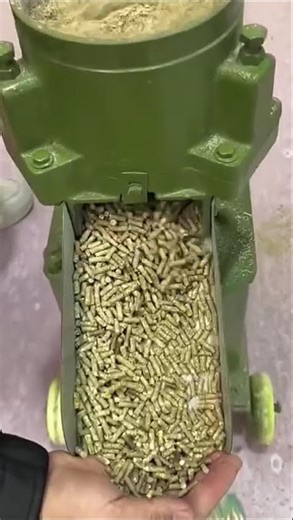 Corn Crushing and Shaping into Small Pellets | Feed Production Process #pelletmaking #agriculture